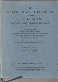 Image of A greek english lexicon of the new testament and other early christian literature