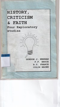 Image of History, criticism and faith: four exploratory studies
