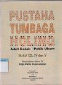 Image of Pustaha tumbaga holing: adat batak-patik uhum buku II, IV, dan V