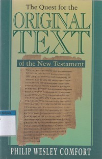 Image of The quest for the original text of the new testament